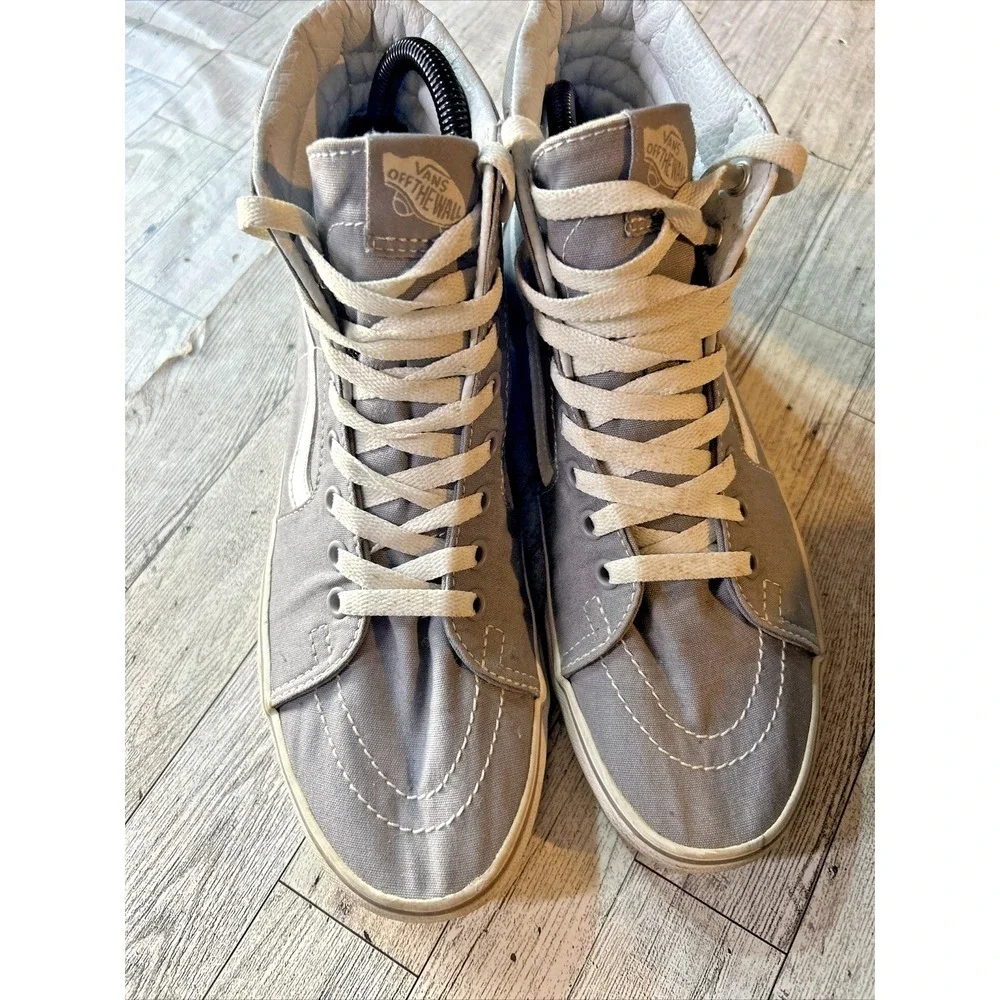 Vans Off The Wall‎ Gray High-Top Sneakers  Skate Shoes  Mens 8.0 Women's 9.5